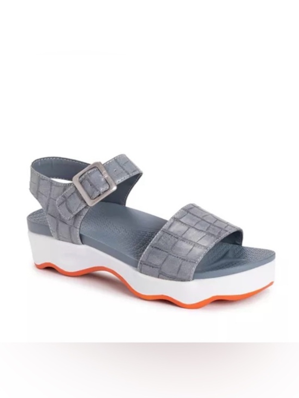 NWOT MUK‎ LUKS Roller Skate Platform Sandals - Dusty Blue Croc - Size 9